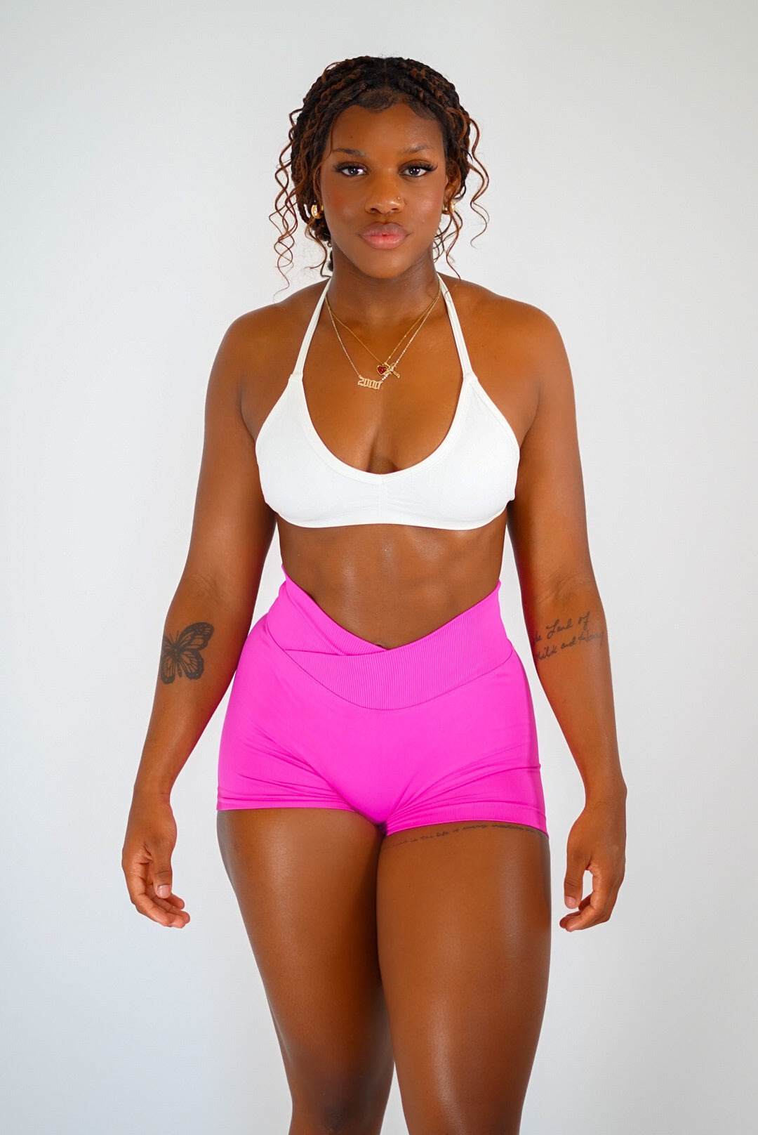 Hot Pink Seamless Mini Scrunch Shorts – ALIGN ACTIVE